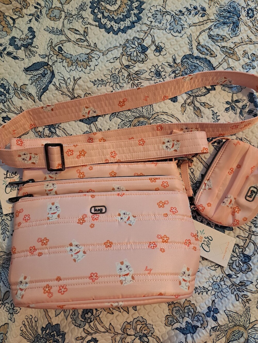 lug Corral And Disco Pouch In Lucky Cats Both Nwt